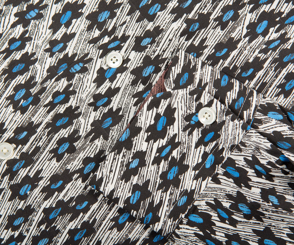 Paul Smith Big Flower Slim Fit Cotton Shirt White