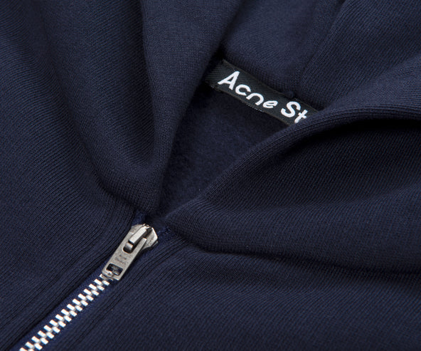 Acne Studios Classic Hooded Full Zip Sweater Navy