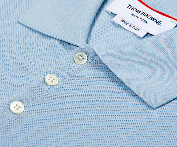 Thom Browne Pique Polo 4-Bar Blue
