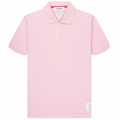 Thom Browne Pique Polo 4-Bar Pink