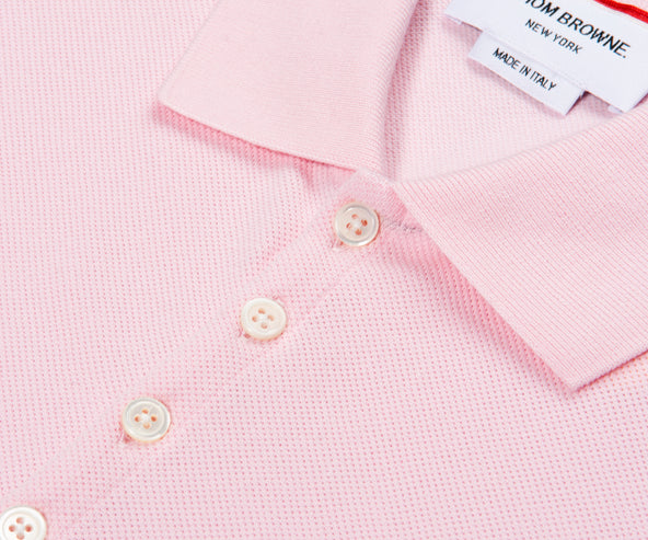 Thom Browne Pique Polo 4-Bar Pink