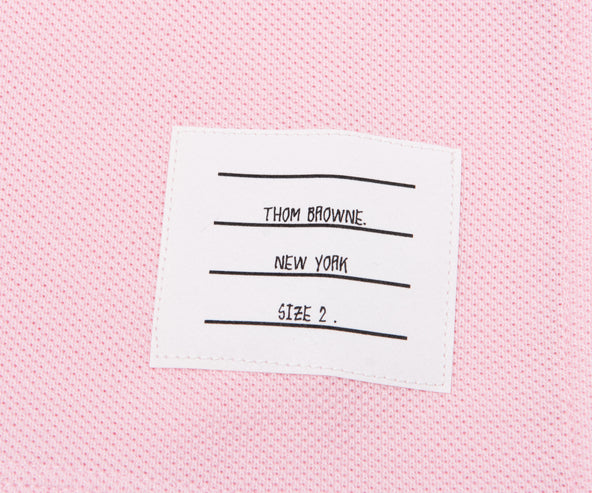 Thom Browne Pique Polo 4-Bar Pink