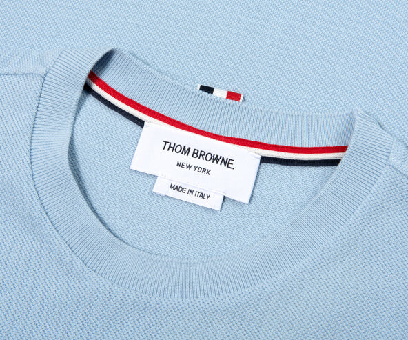 Thom Browne Pique T-Shirt 4-Bar T-Shirt Blue