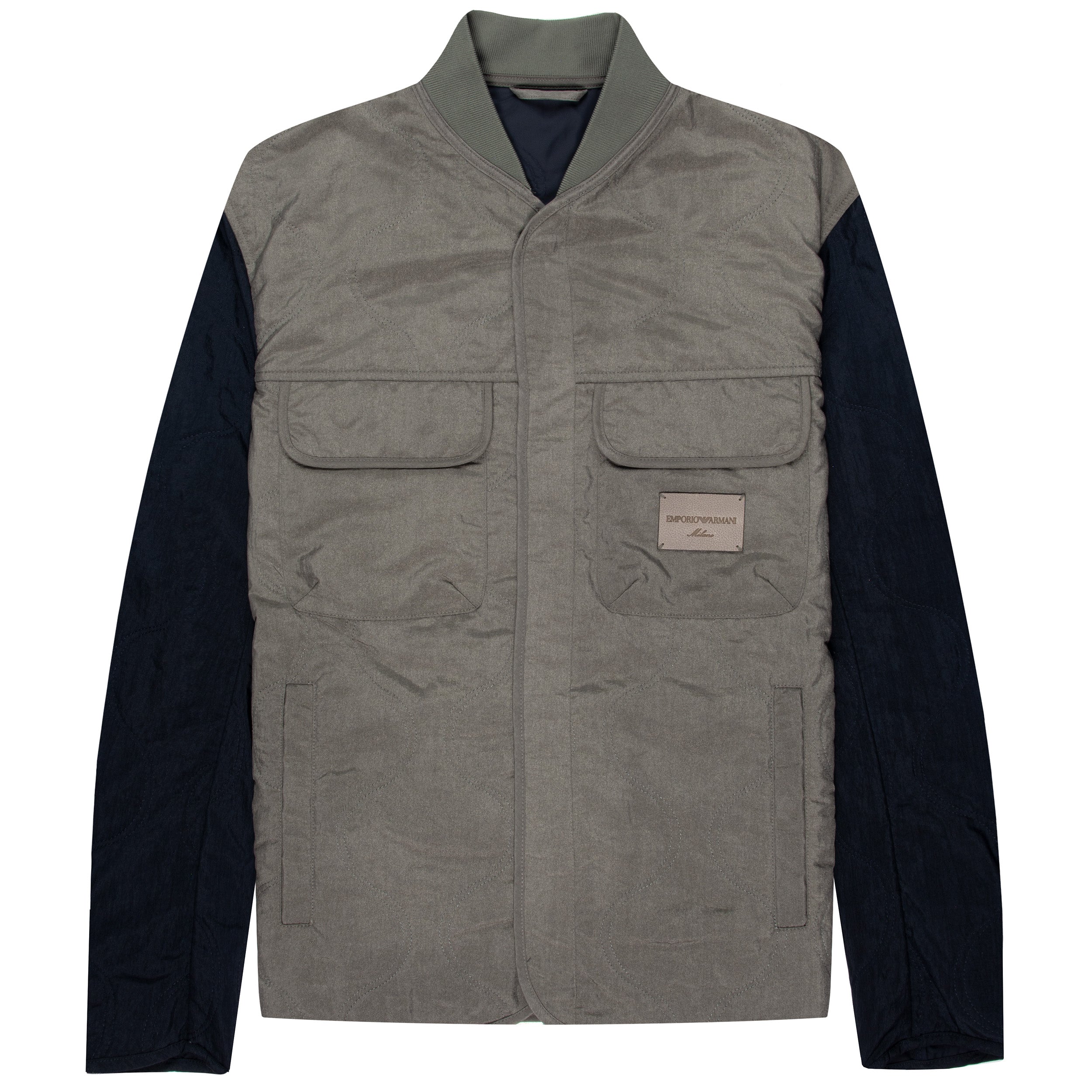 Emporio Armani Quilted Bomber Jacket Forest Fog