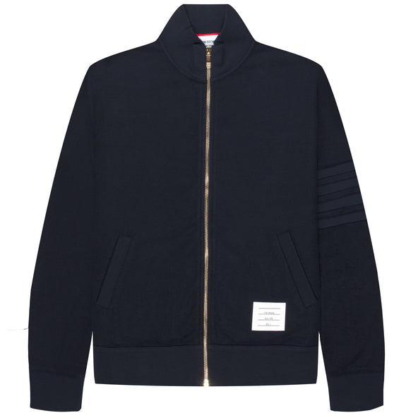 Thom Browne Funnel Neck Zip Knitted Cardigan Navy