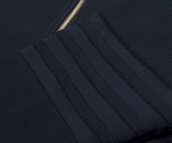 Thom Browne Funnel Neck Zip Knitted Cardigan Navy
