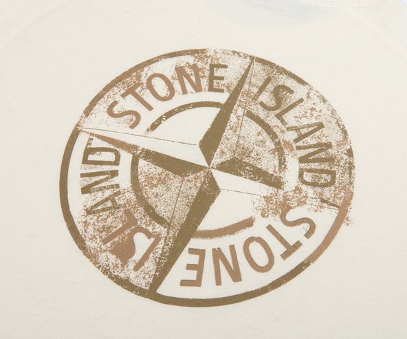 Stone Island Compass Back Print T-Shirt Cream