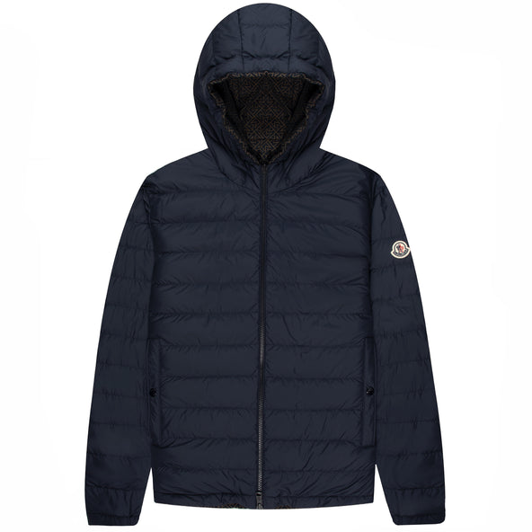 Moncler Guery Monogram Reversible Hooded Short Down Jacket Blue/Red