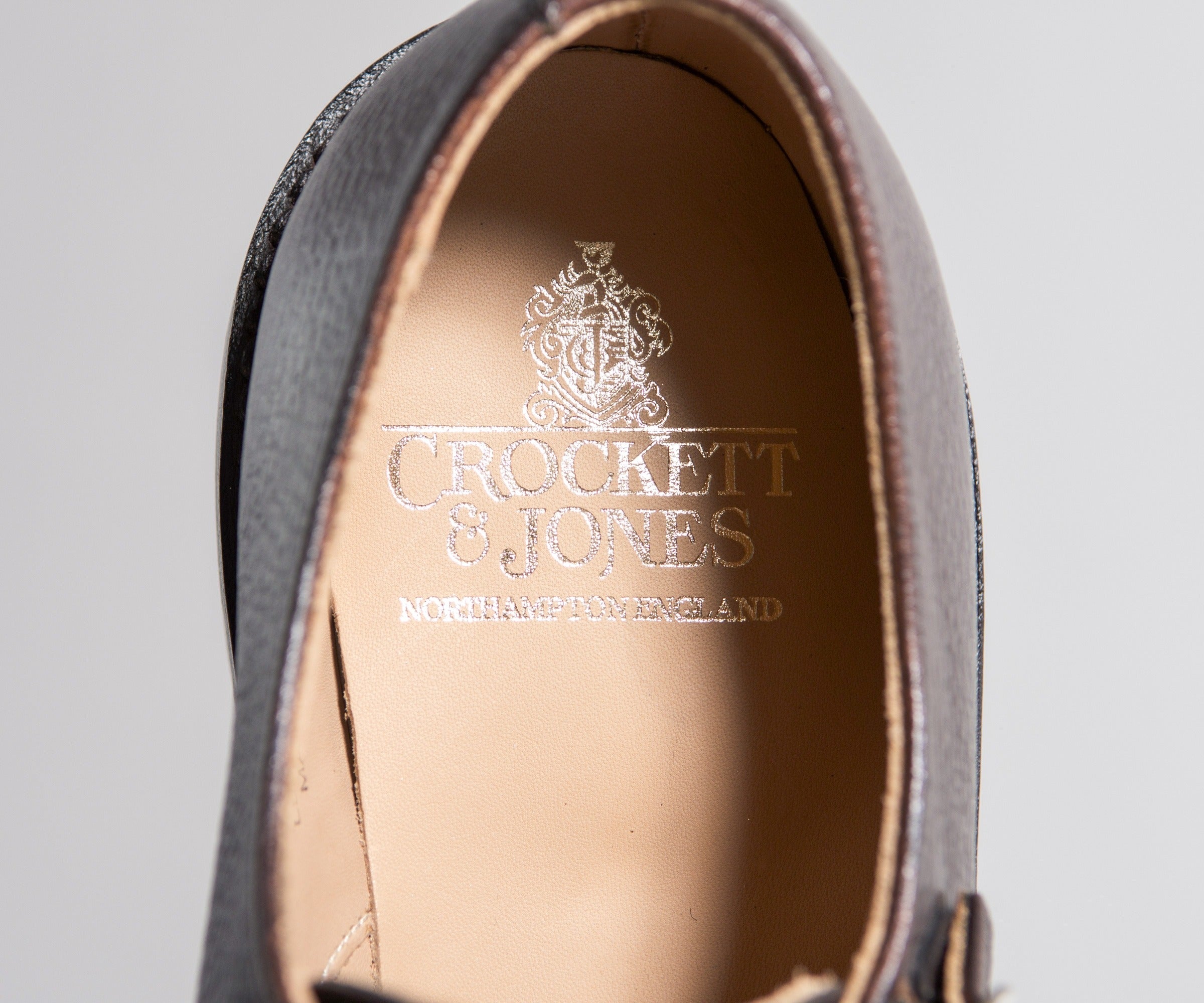 Crockett & Jones 'Harrogate' Country Calf Grain Double Monk Shoes Dark Brown