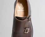 Crockett & Jones 'Harrogate' Country Calf Grain Double Monk Shoes Dark Brown