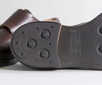 Crockett & Jones 'Harrogate' Country Calf Grain Double Monk Shoes Dark Brown