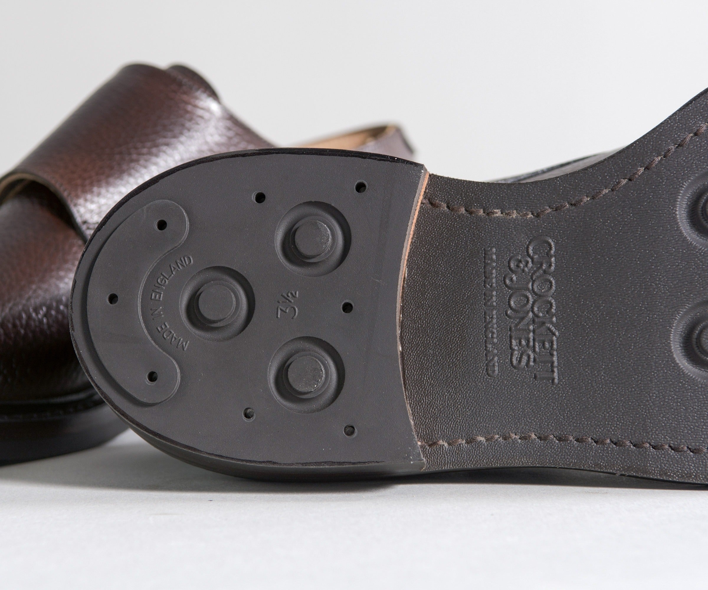 Crockett & Jones 'Harrogate' Country Calf Grain Double Monk Shoes Dark Brown