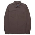 Herno chocolate crinkle lightweight overshirt with button closure and relaxed fit