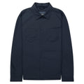 Navy blue shirt with two front pockets on a white background