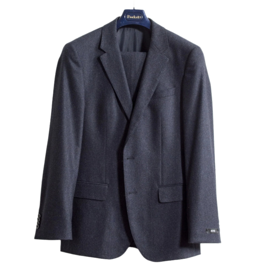 HUGO BOSS Plain 2 button Stretch Huge3/Genius2 Suit Navy Blue