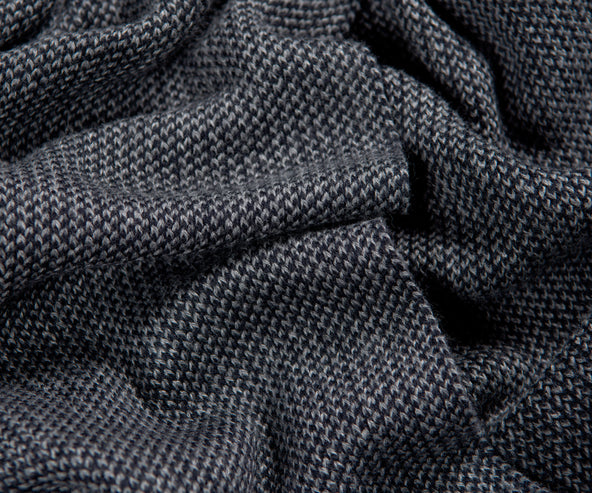HUGO BOSS Medeo Weaved Wool & Cotton Scarf Navy/Grey