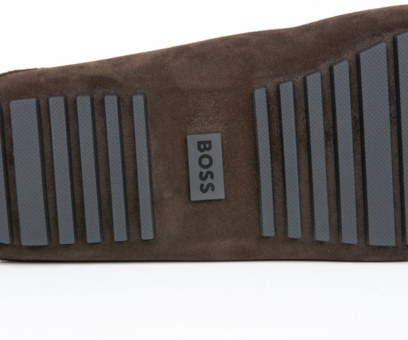 BOSS Driver Moccasins Suede Loafer Dark Brown