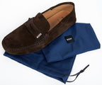 BOSS Driver Moccasins Suede Loafer Dark Brown