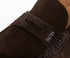 BOSS Driver Moccasins Suede Loafer Dark Brown