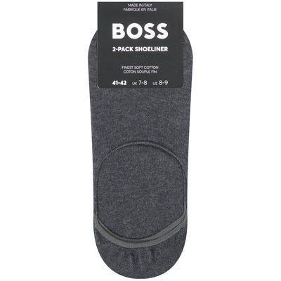 HUGO BOSS 2 Pack Shoe liner Socks Charcoal
