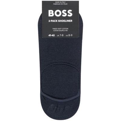 HUGO BOSS 2 Pack Shoe liner Socks Dark Blue