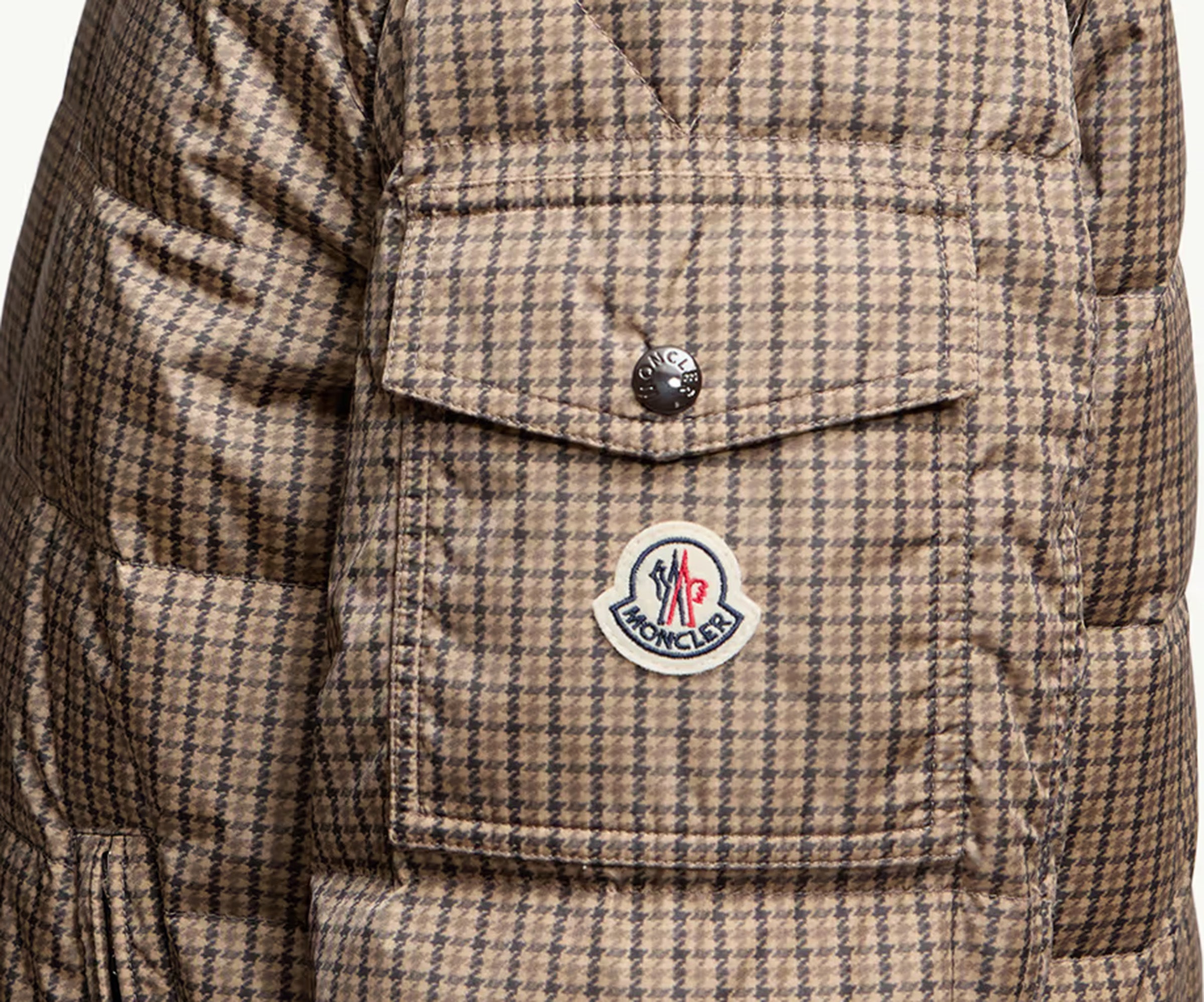 Moncler Jonage Puppytooth Reversible Hooded Jacket Multi