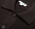 Lacoste Chocolate Chunky Woven Cardigan