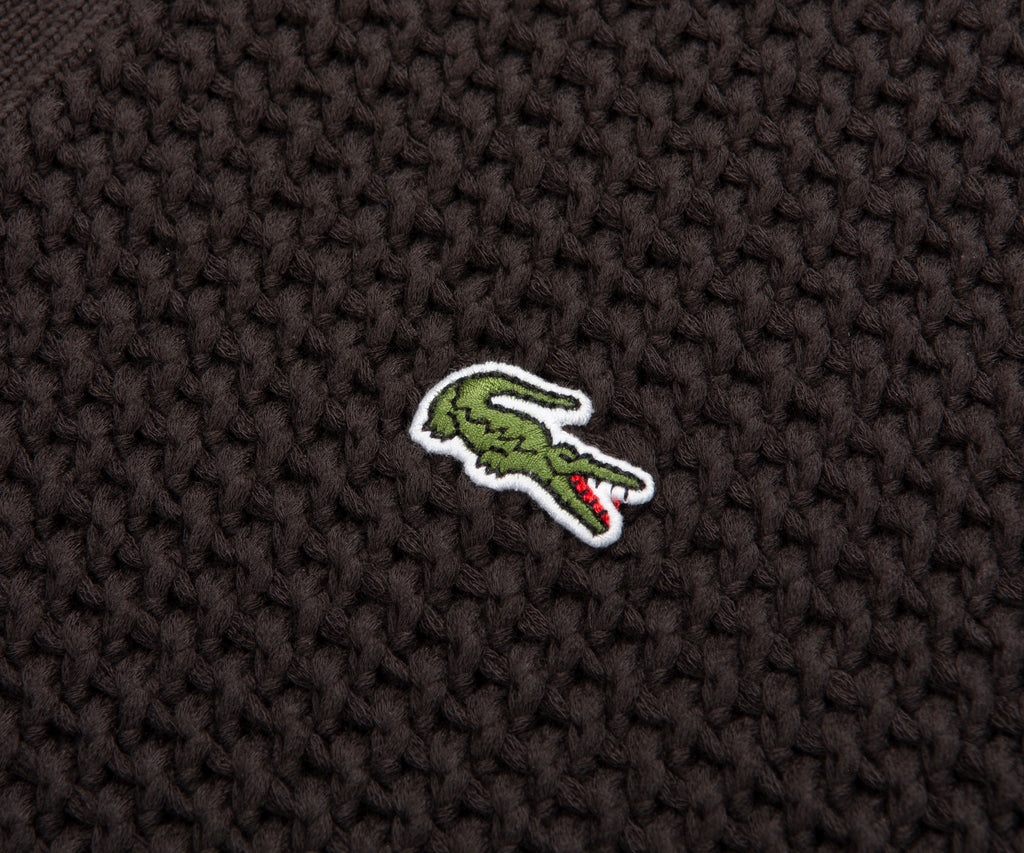 Lacoste Chocolate Chunky Woven Cardigan