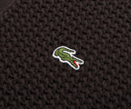 Lacoste Chocolate Chunky Woven Cardigan