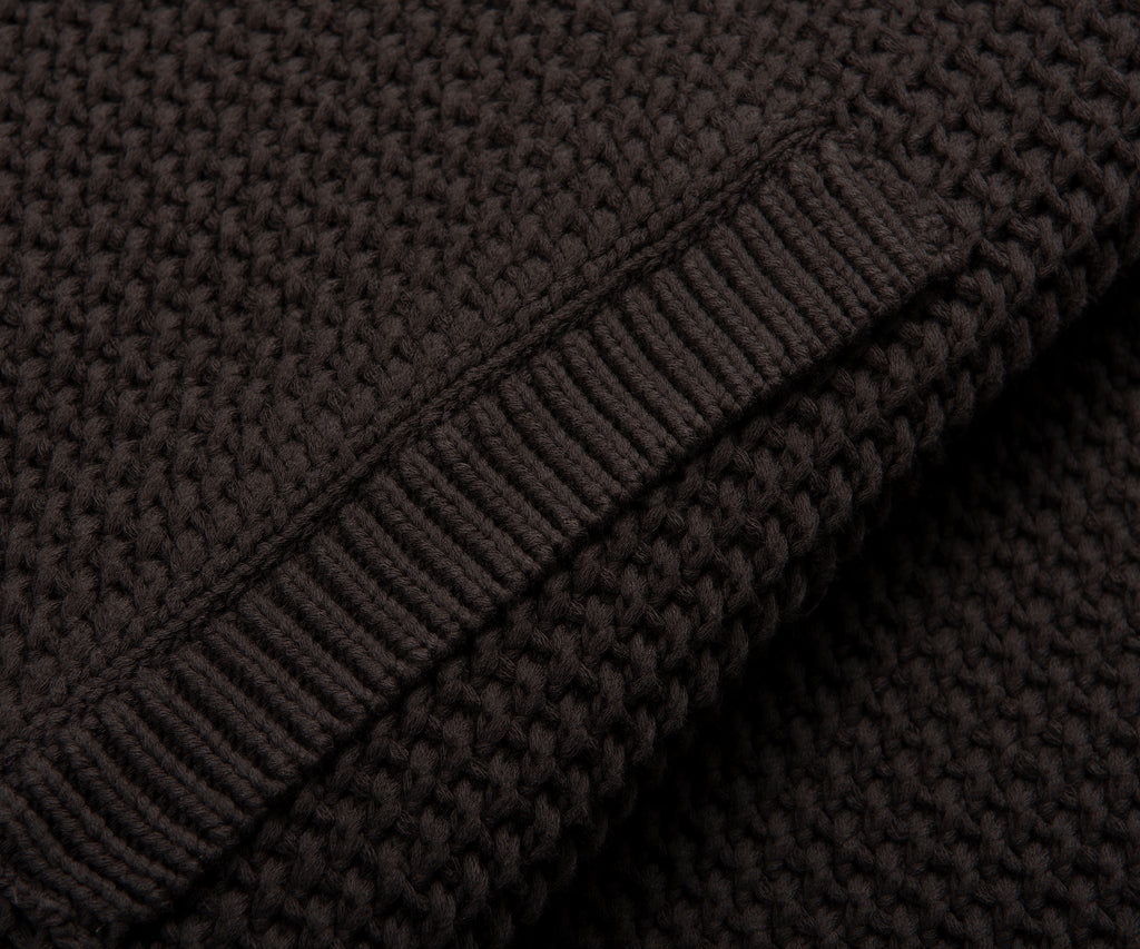 Lacoste Chocolate Chunky Woven Cardigan