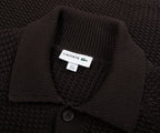 Lacoste Chocolate Chunky Woven Cardigan