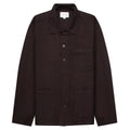 Black jacket with button details on a white background