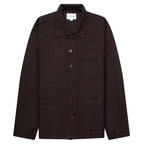 Black jacket with button details on a white background