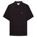 Black short-sleeve shirt with brand logo on a white background