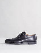 Crockett & Jones 'Lowndes' Calf Leather Double Monk Shoes With 'City' Soles Black