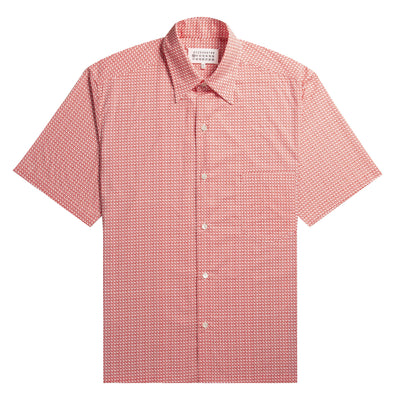 Maison Margiela Micro Square Print Shirt Red/White