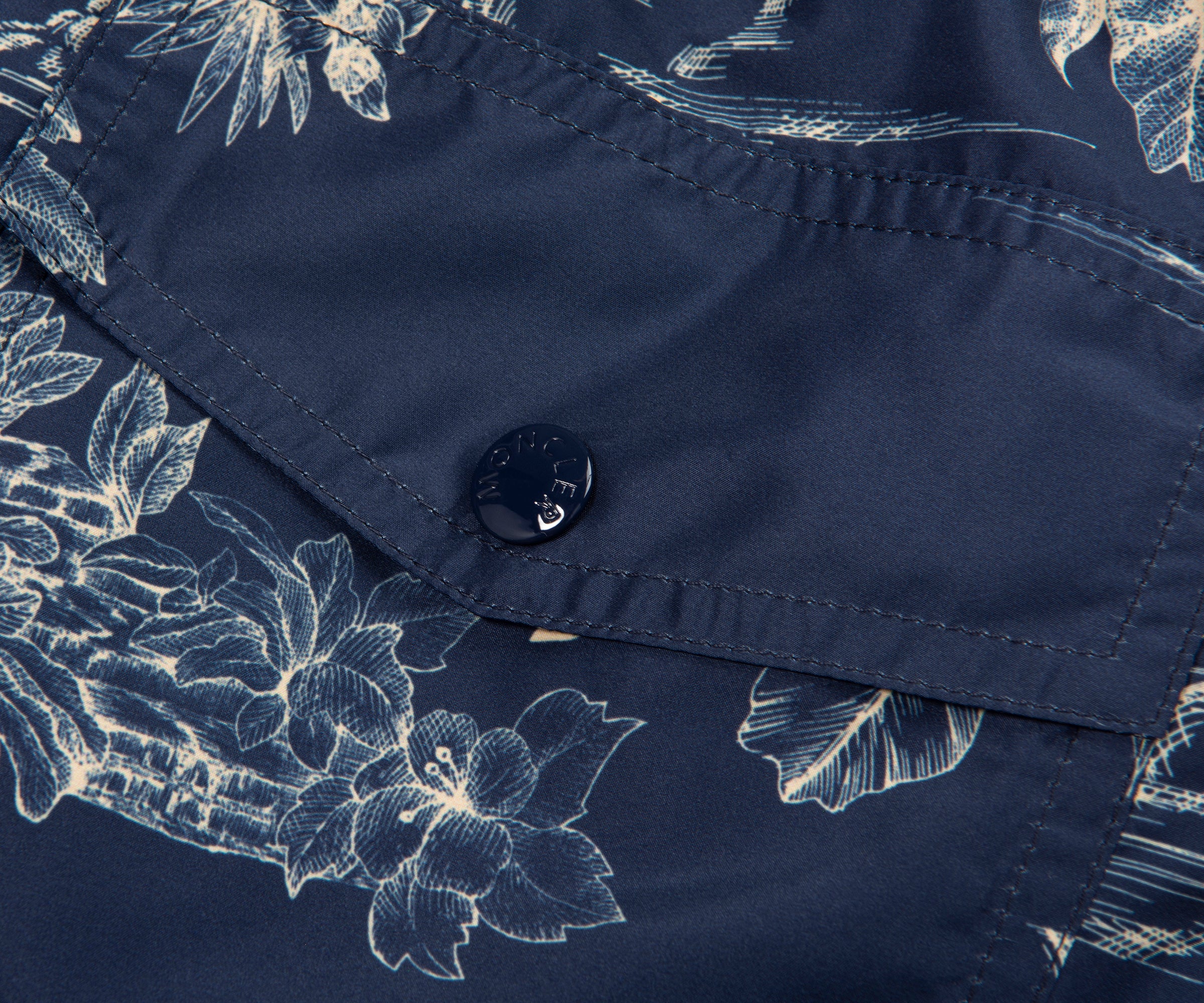 Moncler Jungle Patterned Navy Swim Shorts