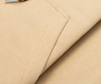 Moncler Sand Full Zip Brown Trimming Nylon Hooded Sweater