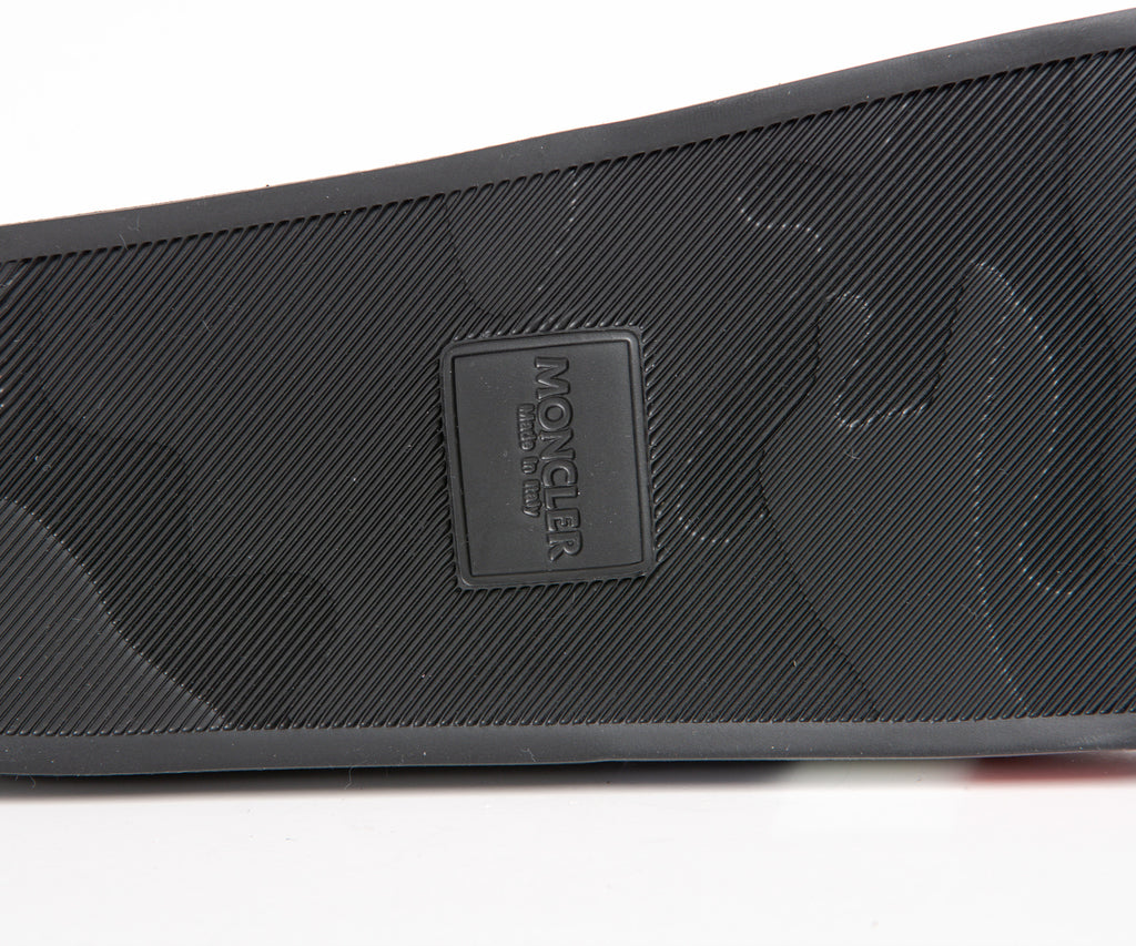 Moncler 'Basile' Striped Logo Slider Black