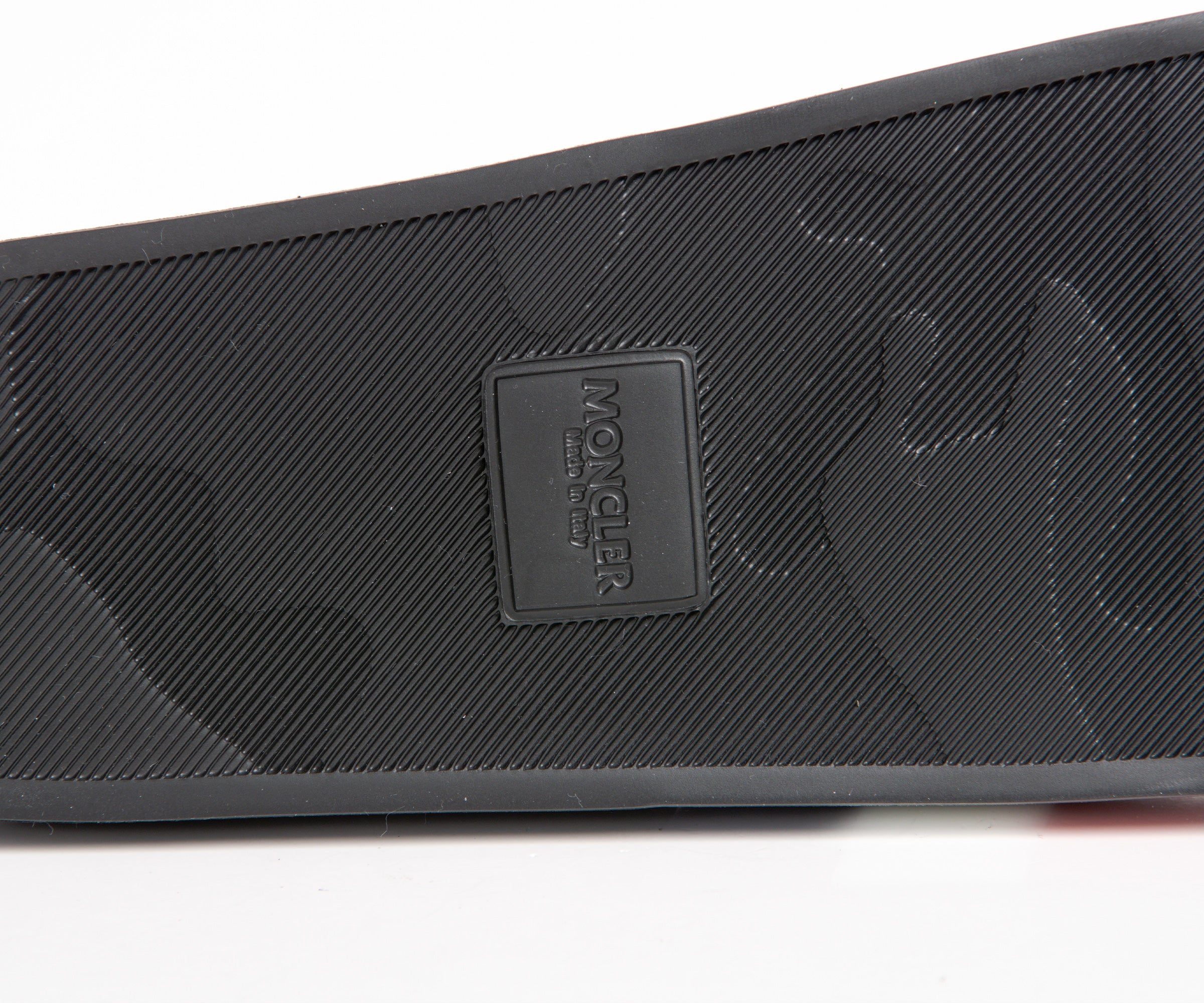 Moncler 'Basile' Striped Logo Slider Black