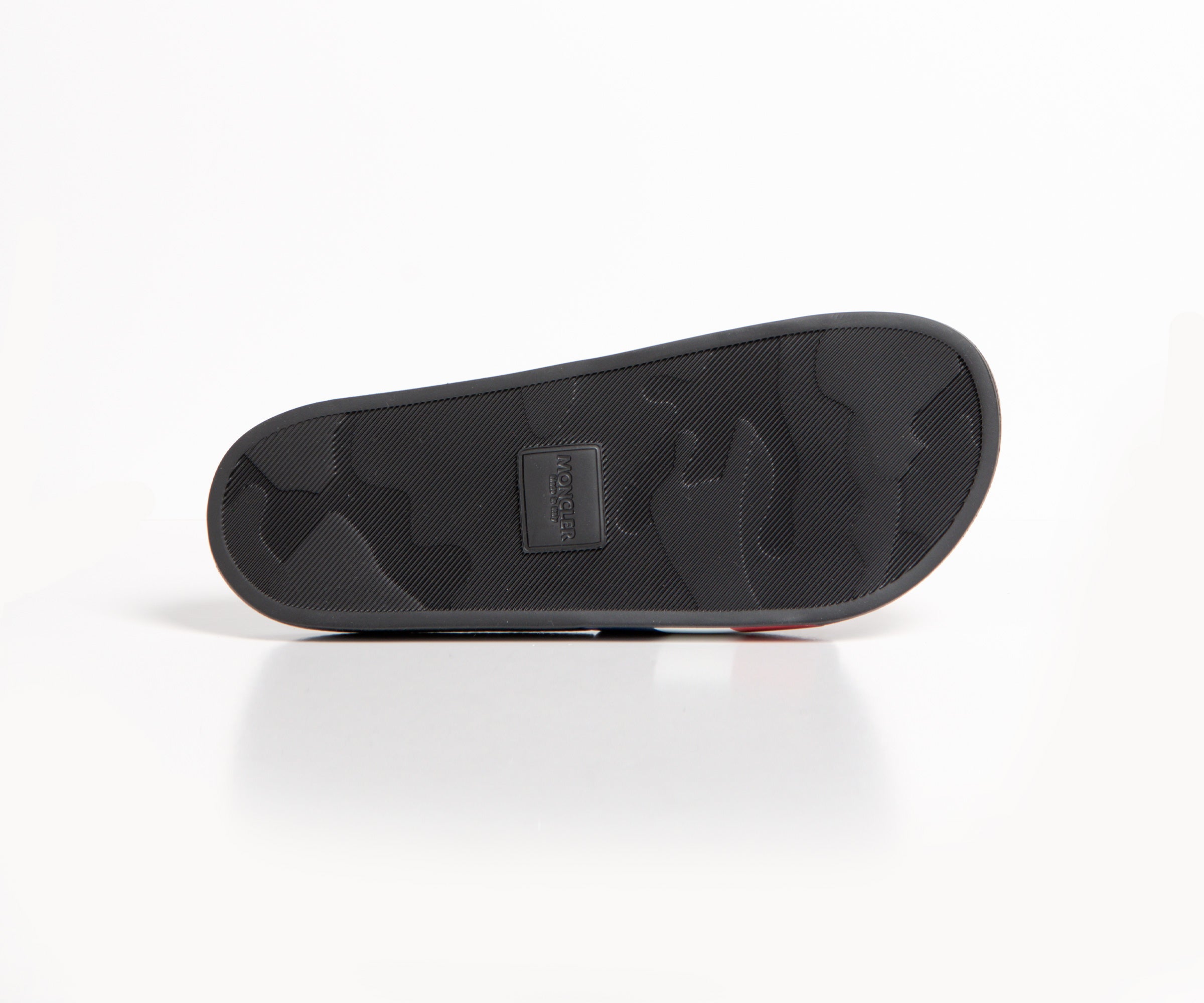 Moncler 'Basile' Striped Logo Slider Black