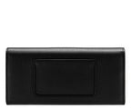 Black leather wallet on a white background