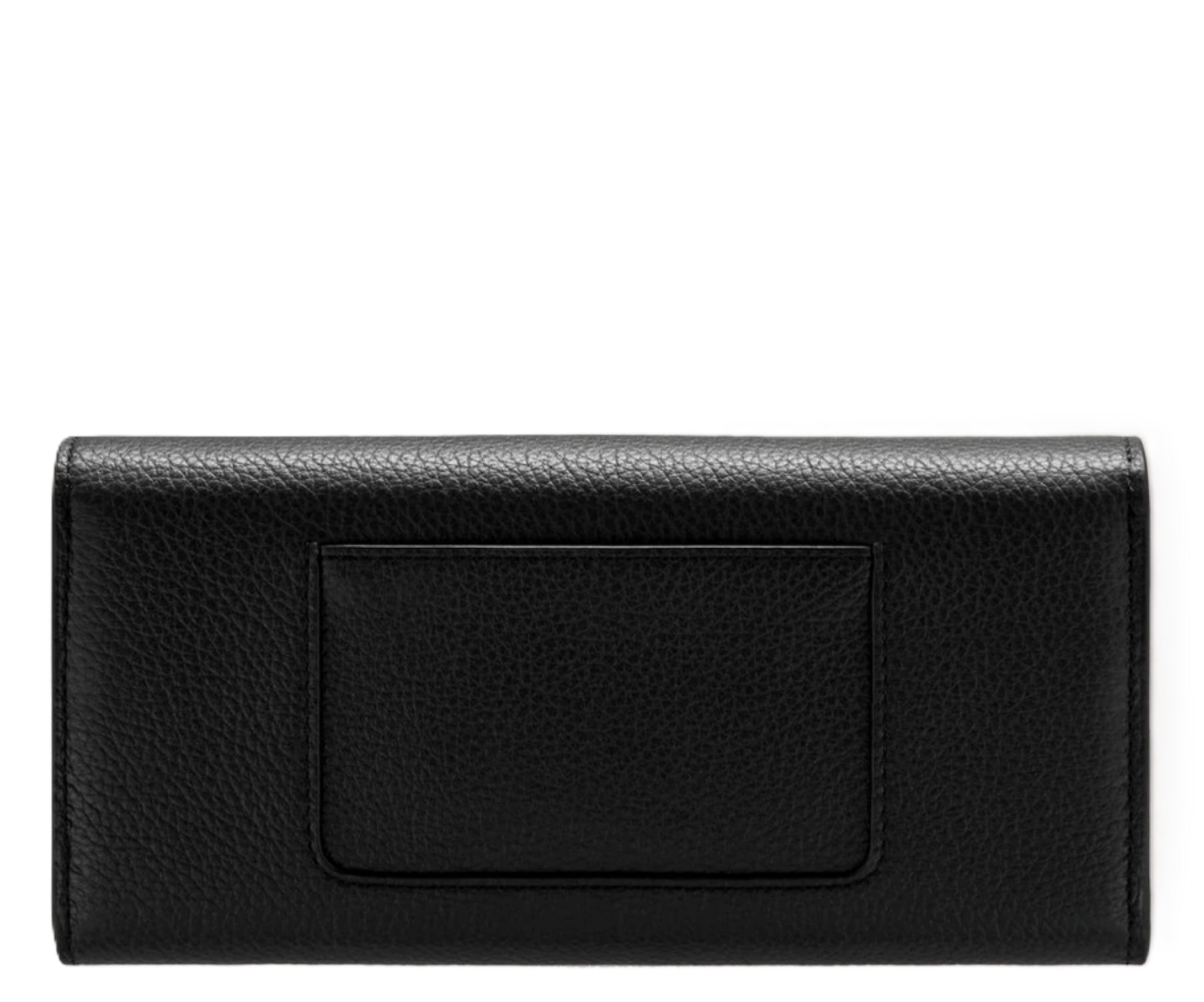Black leather wallet on a white background