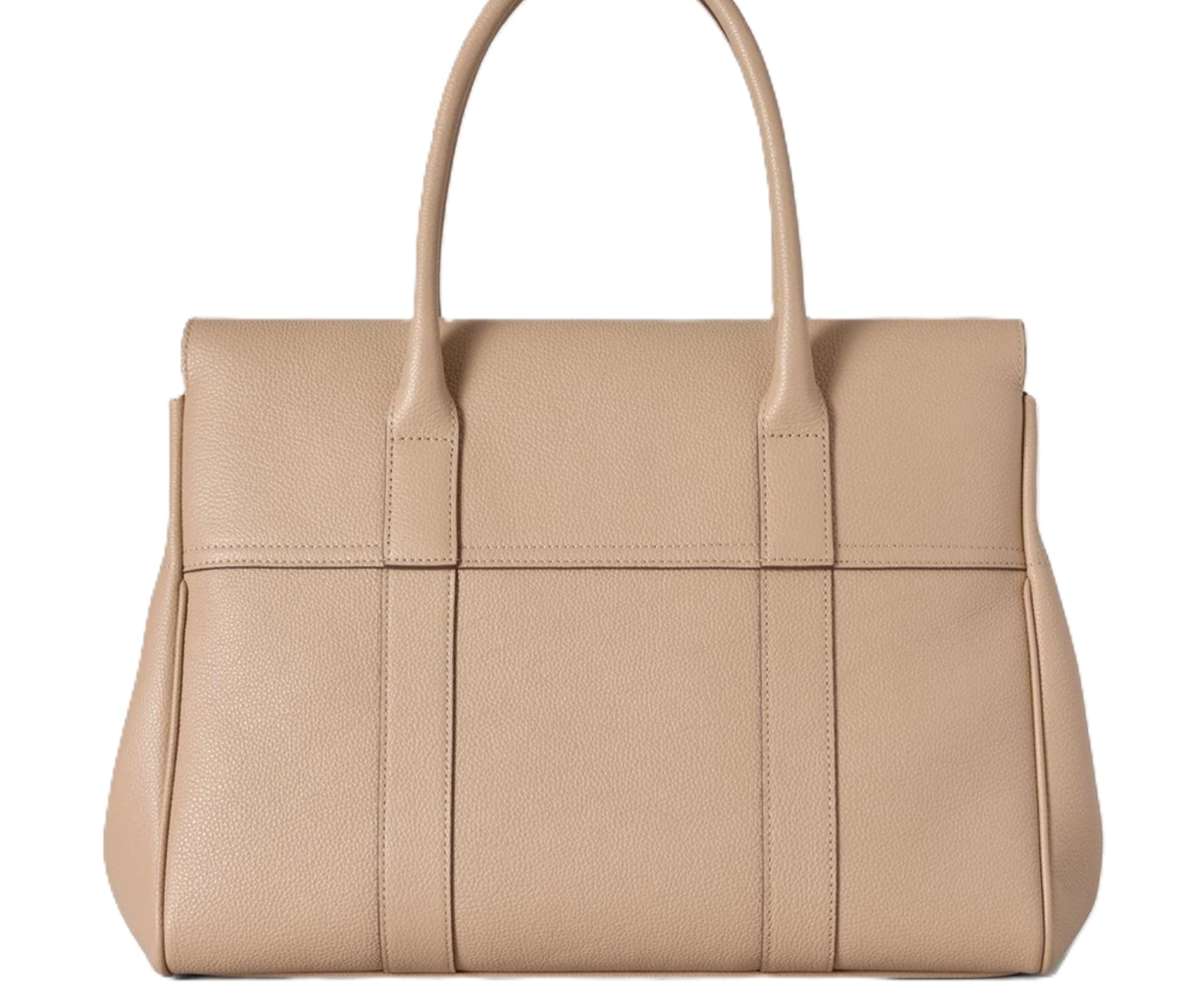 Beige handbag on a white background