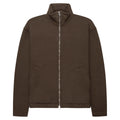 Brown jacket with a zipper on a white background