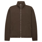 Brown jacket with a zipper on a white background