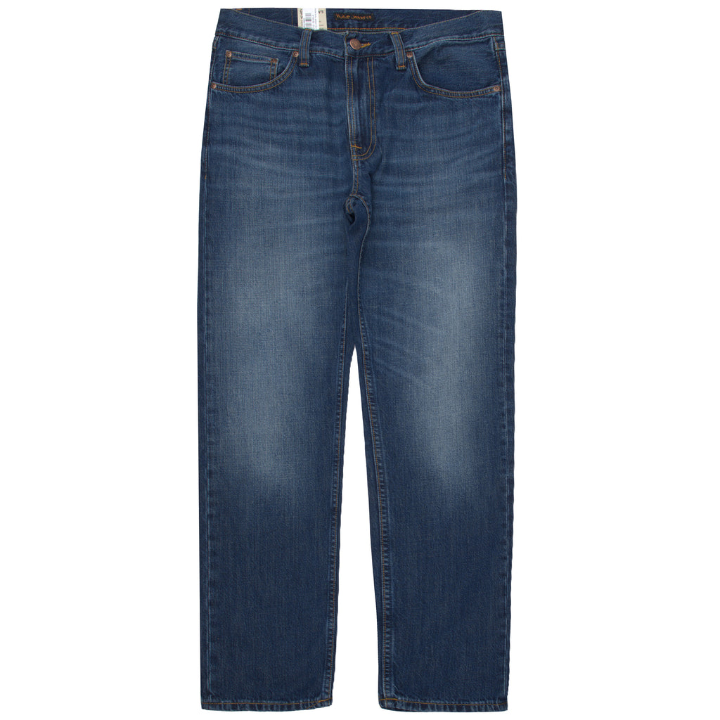 Blue jeans on a white background