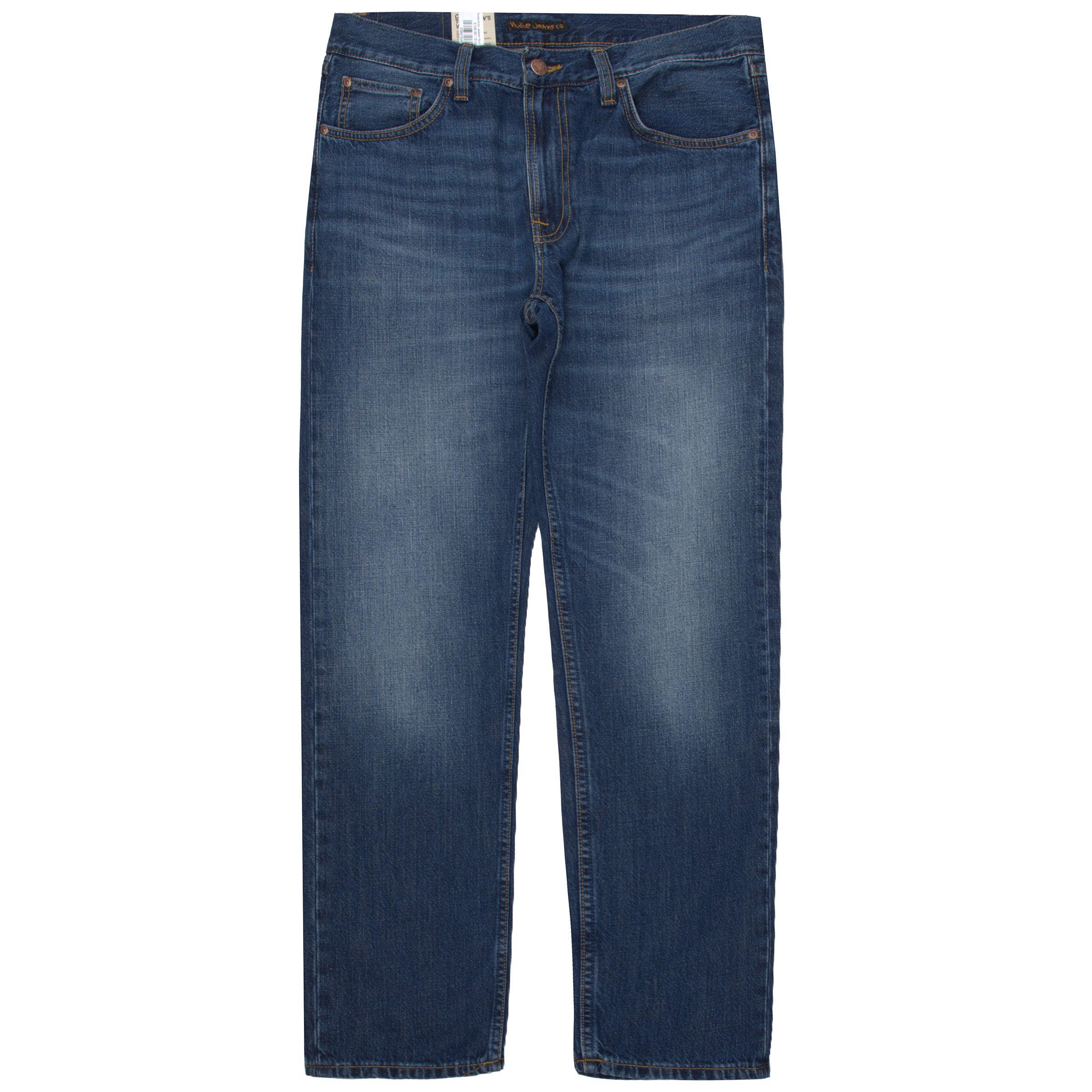 Blue jeans on a white background