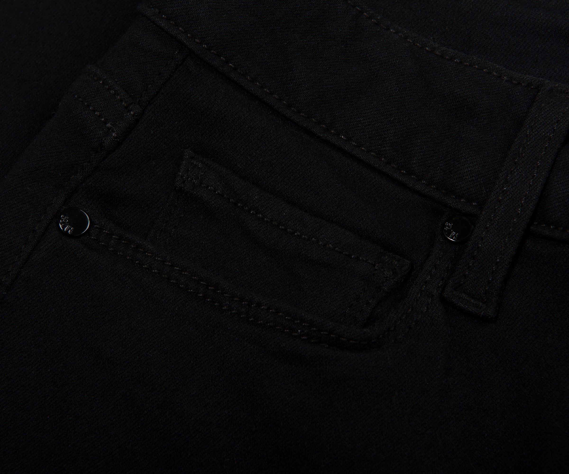 Close-up of a black fabric texture with a pocket