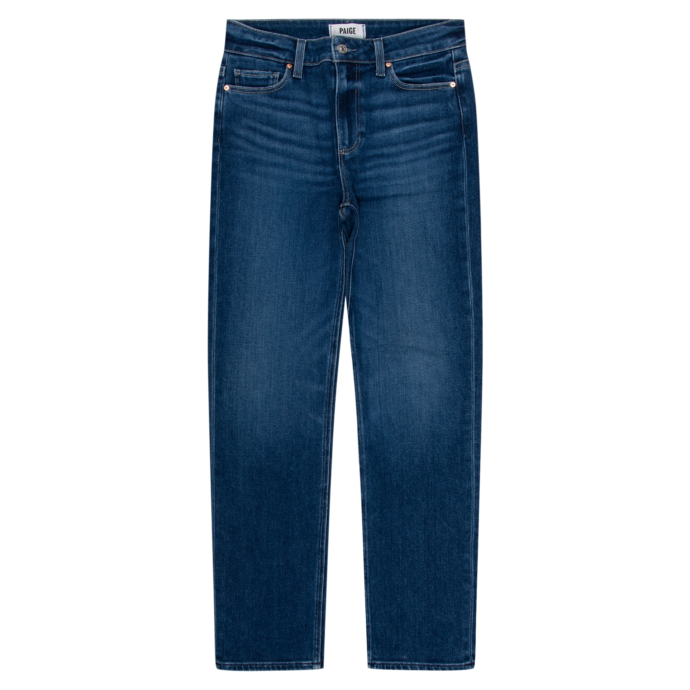 PAIGE Cindy high-rise skinny straight jeans in Soleil blue with slim fit and classic five-pocket design